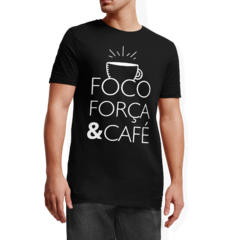 Camiseta Camisa Foco Força E Café masculino preto na internet