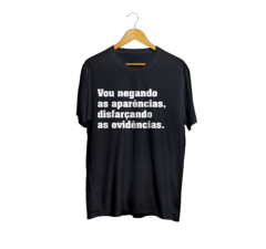 Camiseta Camisa Vou Negando As Aparências música masculino preto - comprar online