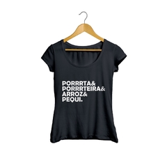 Camiseta Baby Look Porta Porteira Arroz e Pequi Feminino Preto na internet