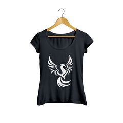 Camiseta Baby Look Fênix Feminino Preto na internet