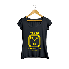 Camiseta Baby Look Flux Capacitor Feminino Preto na internet