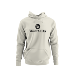 Blusa de Moletom Capuz Vegetarian Vegetariano Unissex Preto - Liga Fashion Oficial ® - A tendência é ser você