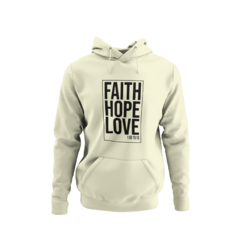Blusa Moletom Capuz Faith Hope Love Gospel Unissex Preto - Liga Fashion Oficial ® - A tendência é ser você