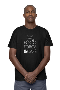 Camiseta Camisa Foco Força E Café masculino preto