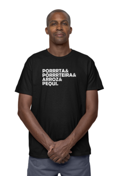 Camiseta Camisa Porta Porteira Arroz e Pequi Masculino Preto