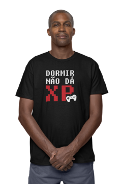 Camiseta Camisa Dormir Não Dá Xp Gamer masculino preto
