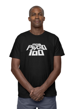 Camiseta Camisa Mob Psycho Anime Masculino Preto