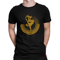 Camiseta Camisa Skate Dourado Masculino Preto