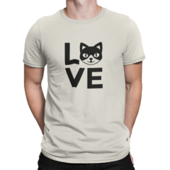 Camiseta Camisa Amo Gato Cat Masculino Preto - loja online