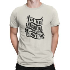 Camiseta Camisa Im Not Antisocial Society Masculino Preto - loja online