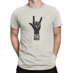 Camiseta Camisa Lets Rock Rockeiro Masculino Preto - loja online