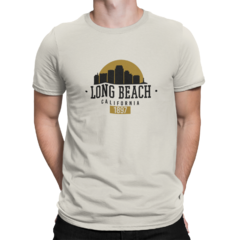 Camiseta Camisa Long Beach California City Masculina Preto