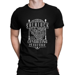 Camiseta Camisa Sherlock Holmes Masculino Preto