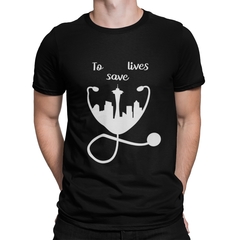 Camiseta Camisa Greys Anatomy Masculino Preto