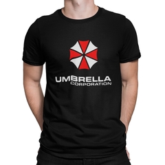 Camiseta Camisa Umbrella Corporation masculino preto