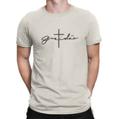 Camiseta Camisa Gratidão Gospel masculino preto na internet