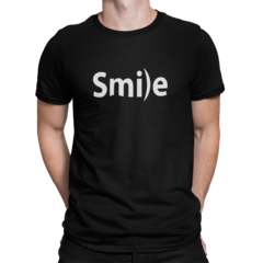 Camiseta Camisa Smile Sorria Masculina Preto
