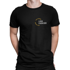 Camiseta Camisa Signature Liga Fashion Dourado Premium Masculina Preto