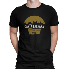 Camiseta Camisa Santa Barbara California City Masculina Preto