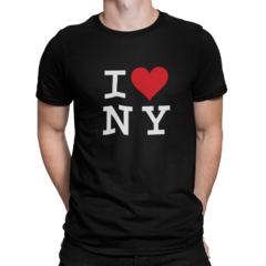 Camiseta Camisa Eu Amo Nova York Masculina Preto