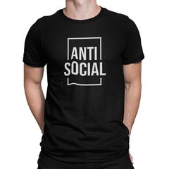 Camiseta Camisa Anti Social masculino preto