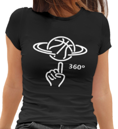 Camiseta Baby Look Fãs de Esportes Basquete 360 E8 Feminino Preto na internet