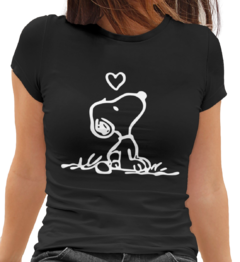 Camiseta Baby look Snoopy Feminino Preto - comprar online