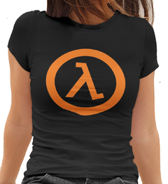 Camiseta Baby Look Logo Half Life Feminino Preto na internet