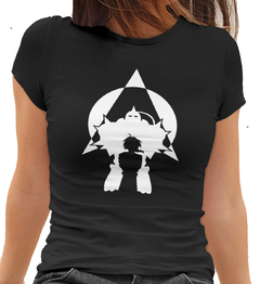 Camiseta Baby Look Fullmetal Alchemist Feminino Preto na internet