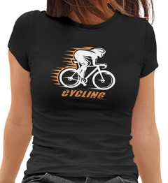 Camiseta Baby Look Bike Ciclismo Feminino Preto na internet