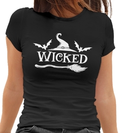 Camiseta Baby Look Bruxas Wicked Feminino Preto na internet