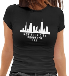 Camiseta Baby Look New York City Feminino Preto na internet