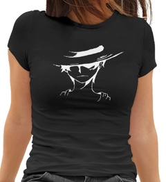 Camiseta Baby Look Luffy Feminina Preto - loja online