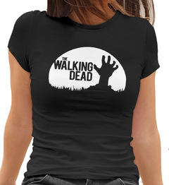 Camiseta Baby Look Mortos Vivos Zumbi Feminino Preto - comprar online