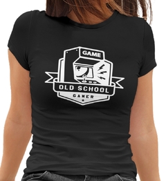Camiseta Baby Look Gamer Old School Feminino Preto na internet