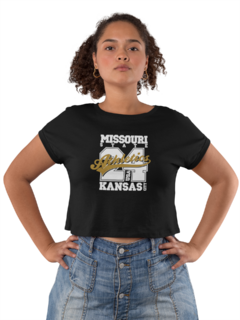 Camiseta Baby Look Kansas Athletics City Feminina Preto