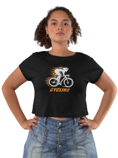 Camiseta Baby Look Bike Ciclismo Feminino Preto