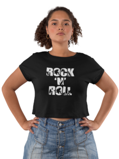 Camiseta Baby Look Rock N Roll Feminino Preto