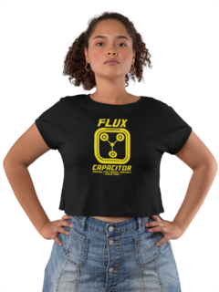 Camiseta Baby Look Flux Capacitor Feminino Preto