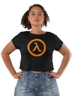 Camiseta Baby Look Logo Half Life Feminino Preto