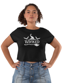 Camiseta Baby Look Bruxas Wicked Feminino Preto