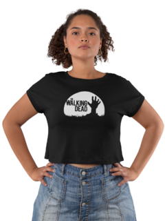 Camiseta Baby Look Mortos Vivos Zumbi Feminino Preto