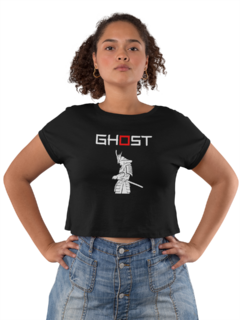 Camiseta Baby Look Ghost Samurai Feminino Preto