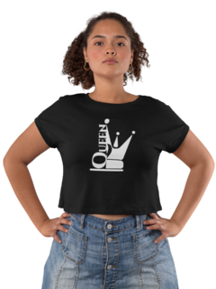 Camiseta Baby Look Chess Queen Rainha Feminino Preto