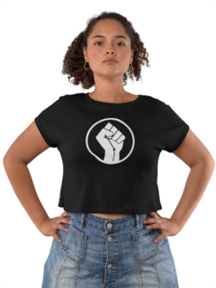 Camiseta Baby Look Black Lives Matter Simbolo Feminino Preto