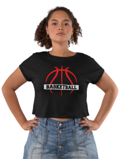 Camiseta Baby look Basquete Ball Feminina Preto