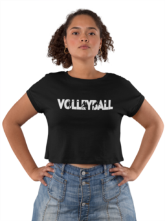 Camiseta Baby Look Volleyball Esportes Feminina Preto