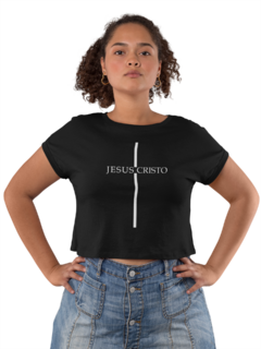 Camiseta Baby Look Jesus Cristo T Gospel Evangélico feminino preto