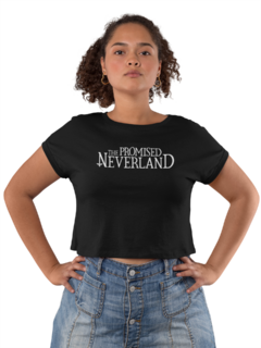 Camiseta Baby Look The Promised Neverland Anime Feminino Preto