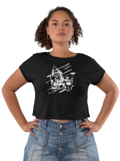 Camiseta Baby Look O Baterista Batera Feminino Preto